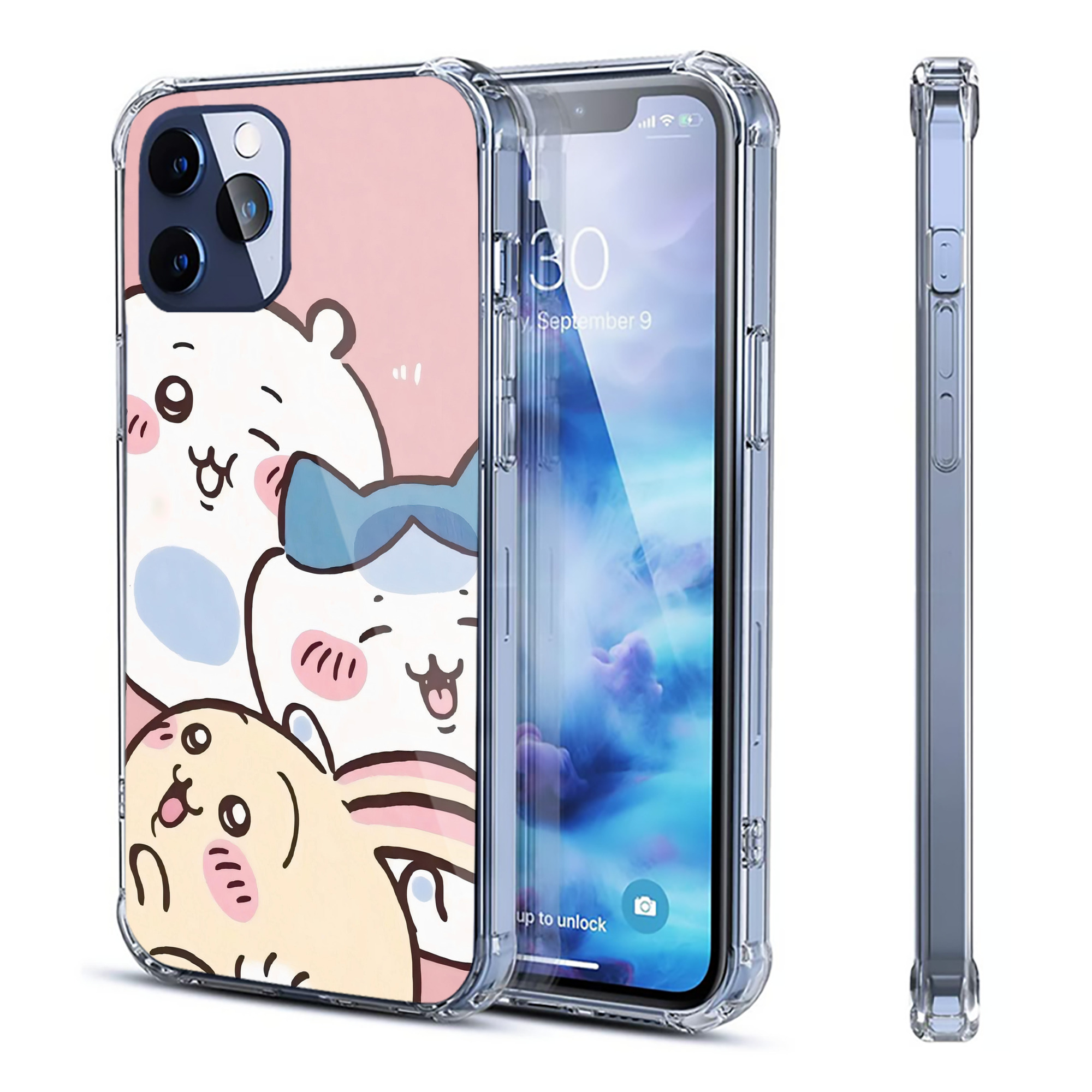 （画像用） ちいかわ Chii-kawa 【iPhone 12シリーズ対応】透明スマホケース（クリアソフトケース）